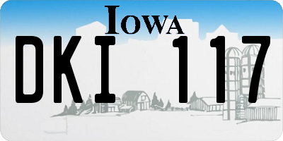 IA license plate DKI117