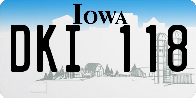 IA license plate DKI118