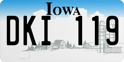IA license plate DKI119