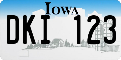 IA license plate DKI123