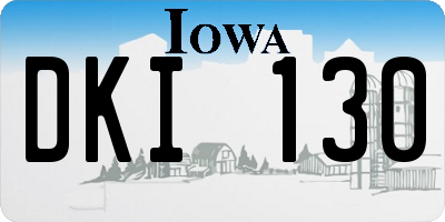 IA license plate DKI130