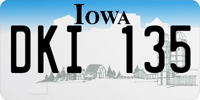 IA license plate DKI135