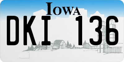 IA license plate DKI136