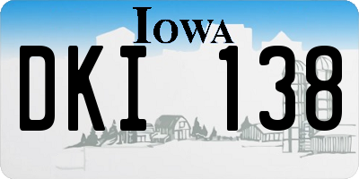 IA license plate DKI138