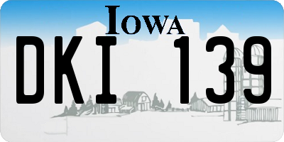 IA license plate DKI139