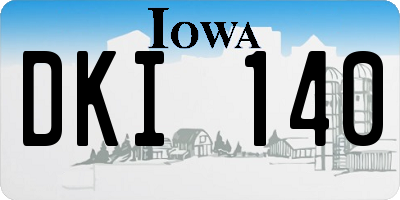 IA license plate DKI140