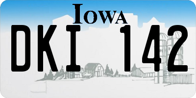 IA license plate DKI142