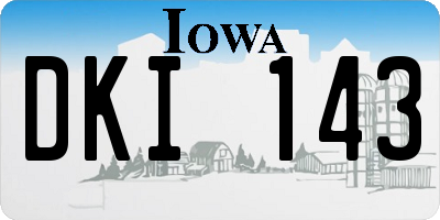 IA license plate DKI143