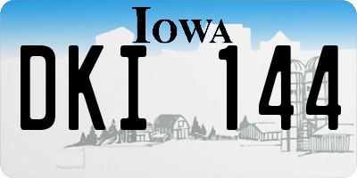 IA license plate DKI144