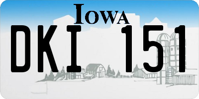 IA license plate DKI151