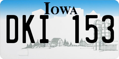 IA license plate DKI153