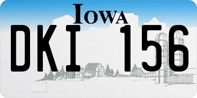 IA license plate DKI156