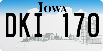 IA license plate DKI170