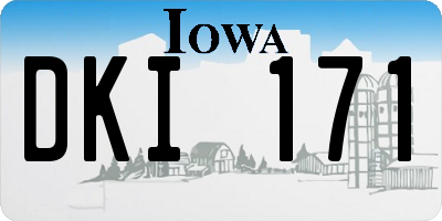 IA license plate DKI171