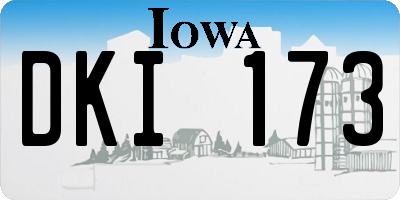 IA license plate DKI173