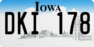 IA license plate DKI178