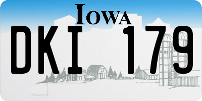 IA license plate DKI179