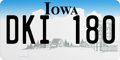 IA license plate DKI180