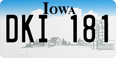 IA license plate DKI181