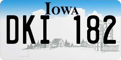 IA license plate DKI182