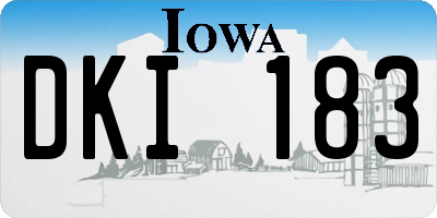 IA license plate DKI183