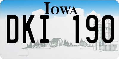 IA license plate DKI190