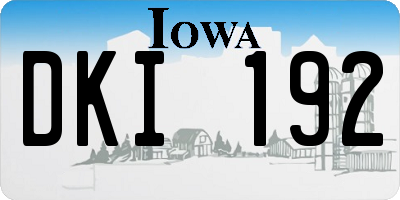 IA license plate DKI192