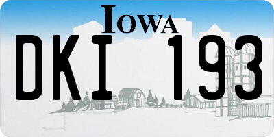 IA license plate DKI193