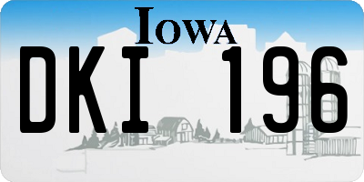 IA license plate DKI196