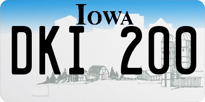 IA license plate DKI200