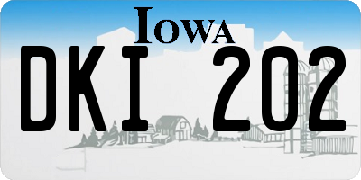 IA license plate DKI202