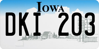 IA license plate DKI203