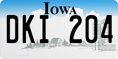 IA license plate DKI204