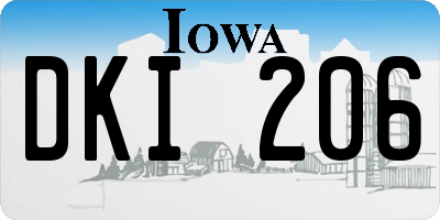 IA license plate DKI206