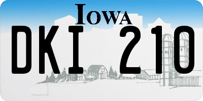 IA license plate DKI210