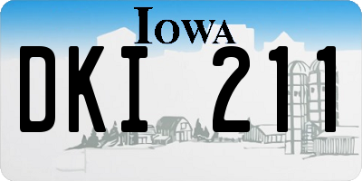 IA license plate DKI211