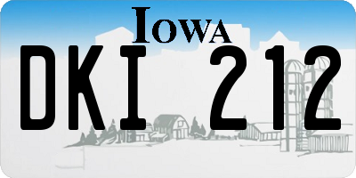 IA license plate DKI212