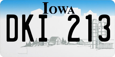 IA license plate DKI213
