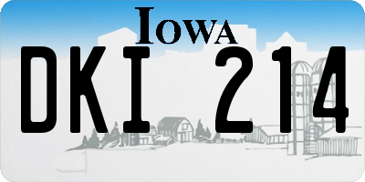 IA license plate DKI214