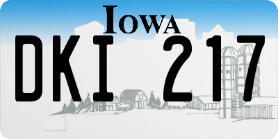 IA license plate DKI217
