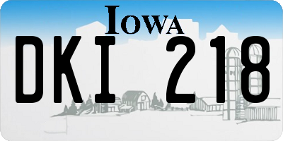 IA license plate DKI218