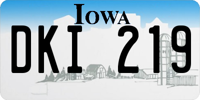 IA license plate DKI219
