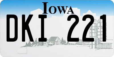 IA license plate DKI221