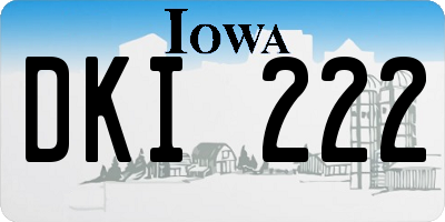 IA license plate DKI222