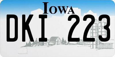 IA license plate DKI223