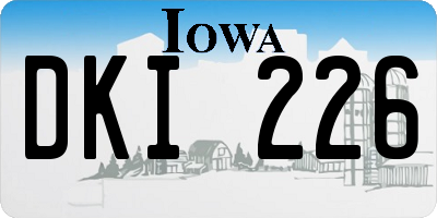 IA license plate DKI226