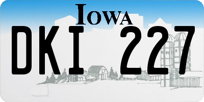 IA license plate DKI227