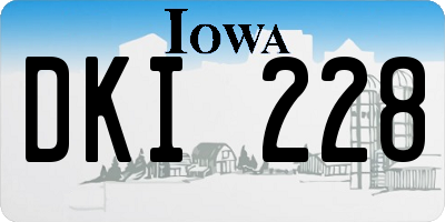 IA license plate DKI228