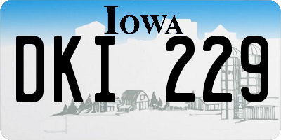 IA license plate DKI229