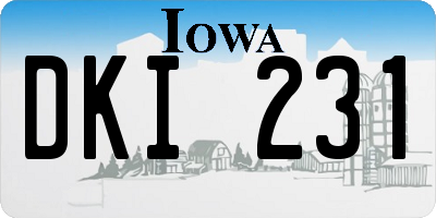 IA license plate DKI231